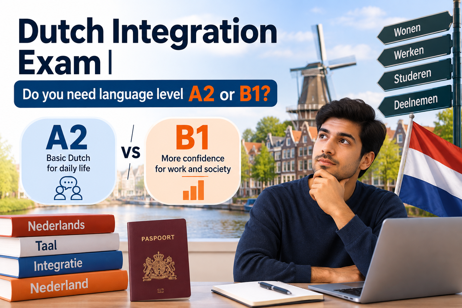 Dutch integration exam | Do you need language level A2 or B1?